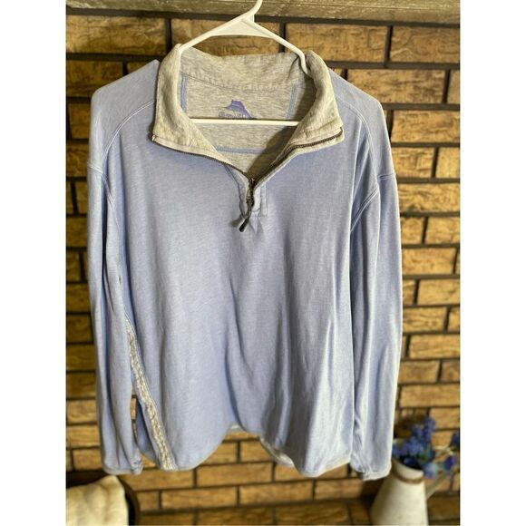 Tommy Bahama 1/4 Zip Long‎ Sleeve Polo - Picture 1 of 5